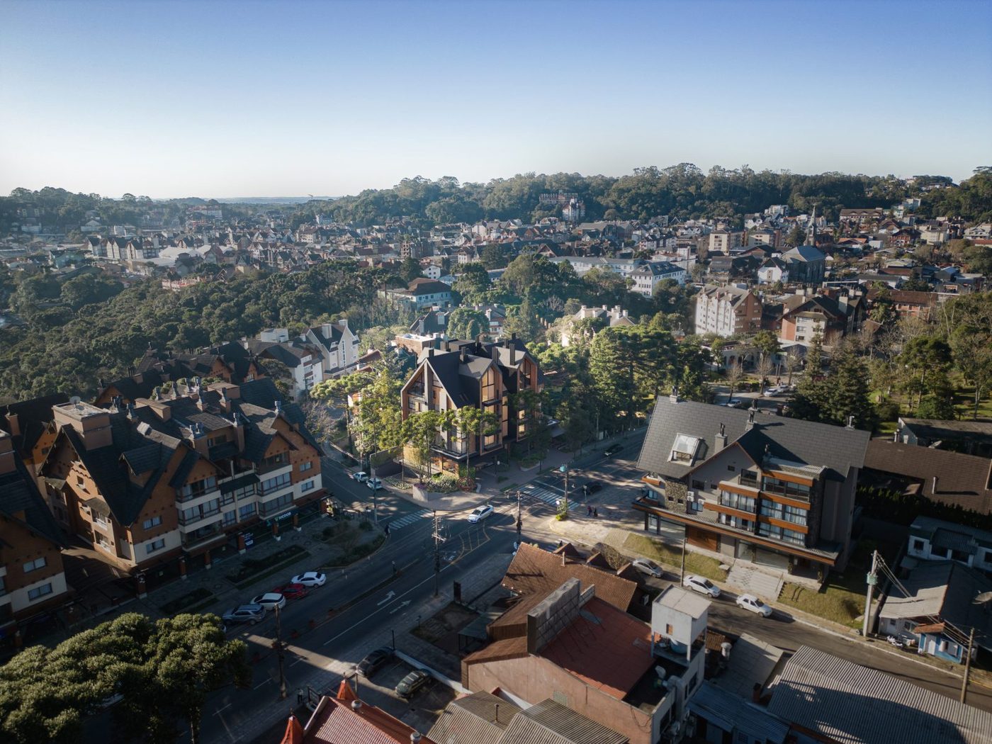 Vista aérea do centro de Gramado